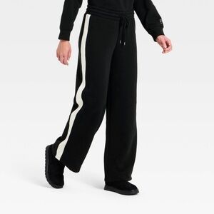 Universal Thread Black Joggers with White Stripe, straight leg fleece